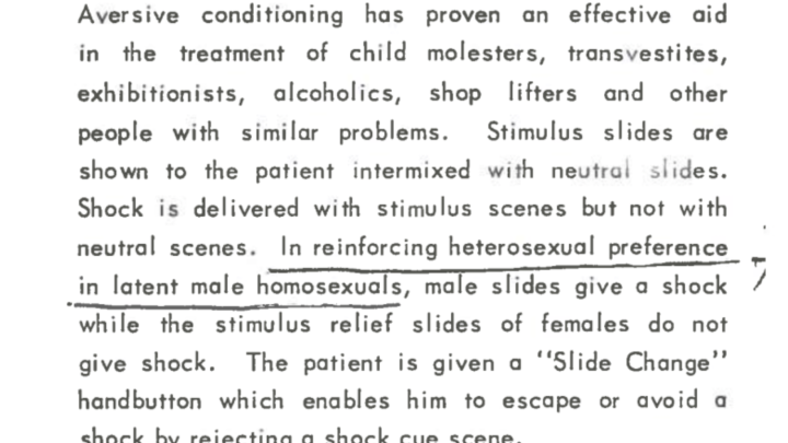 Photo of the Farrall Instruments product catalog describing "Aversive Conditioning." Text included in the body of the article.