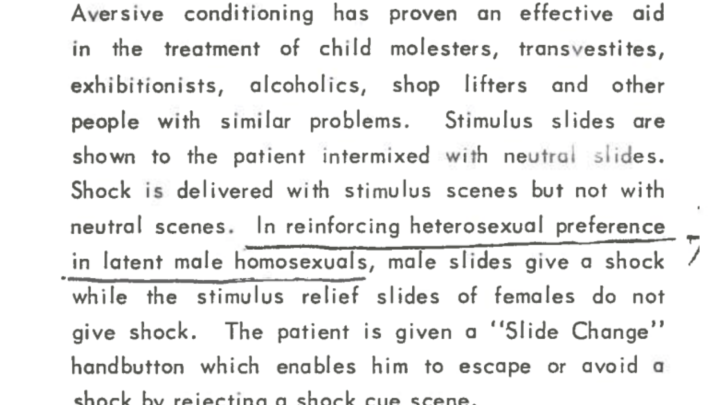 Photo of the Farrall Instruments product catalog describing "Aversive Conditioning." Text included in the body of the article. 