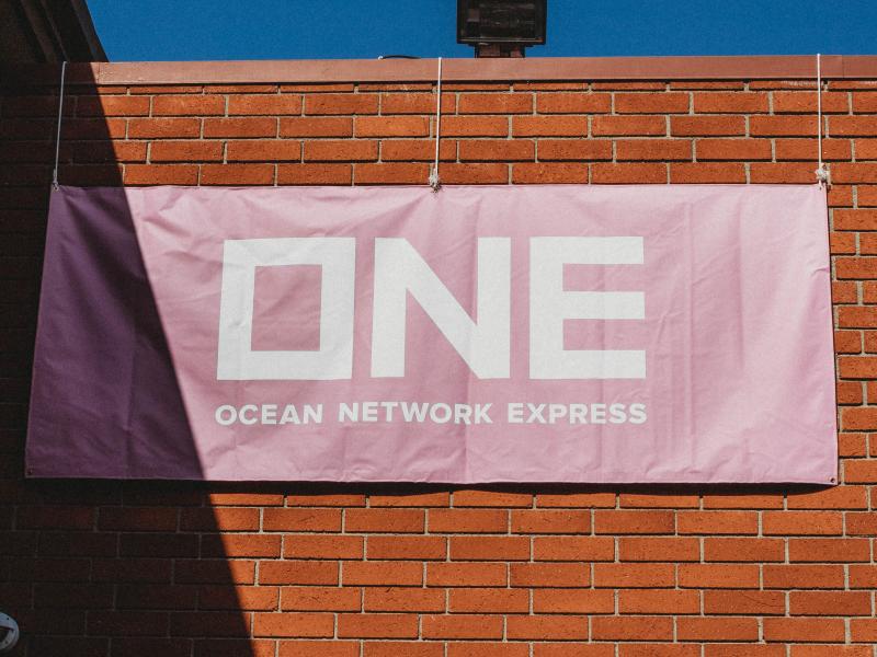 Prima Jalichandra-Sakuntabhai, "Ocean Network Express (for ONE)," vinyl banner, 2022