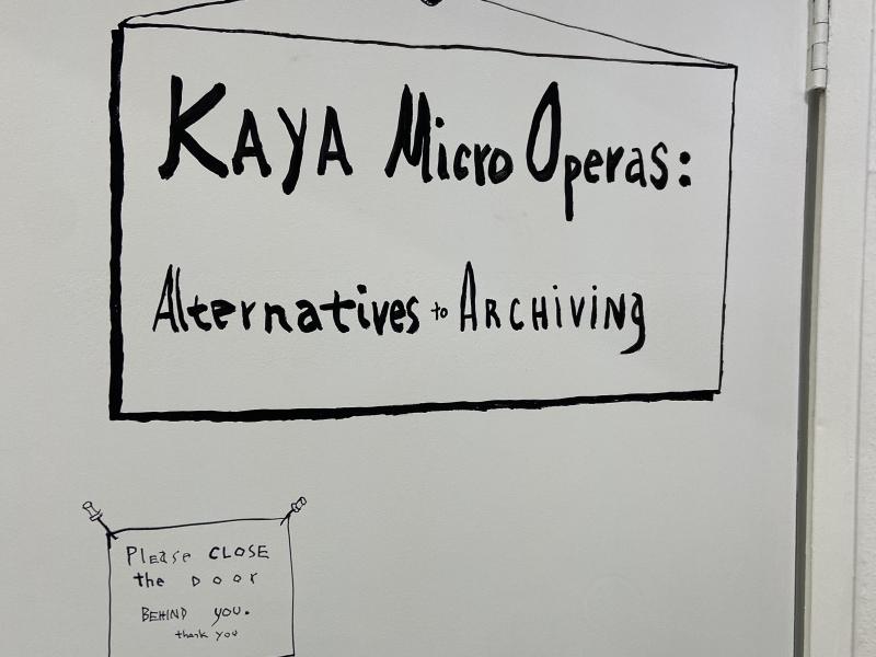 Painted door sign for Kaya Micro Operas