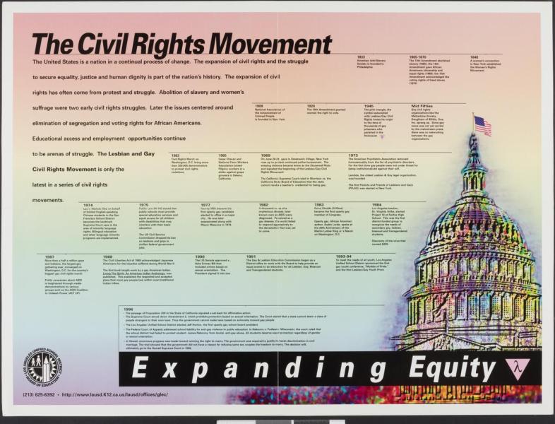 The Civil Rights Movement Poster with timeline, Expanding Equity, undated.