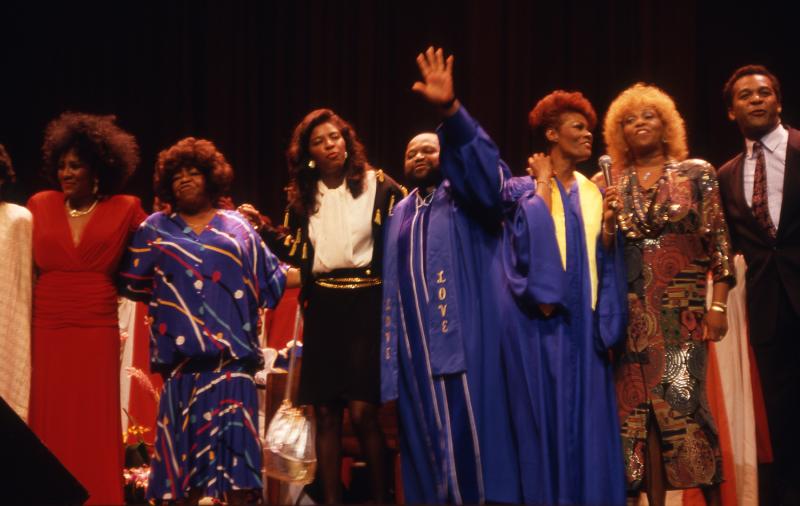 rev. carl bean and celebrities at gospel concert 1988